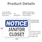 Signmission Janitor Closet, 24 in W x Rectangle, Plastic OS-2PACK-NS-P-1824-L-13748 - alternate 4